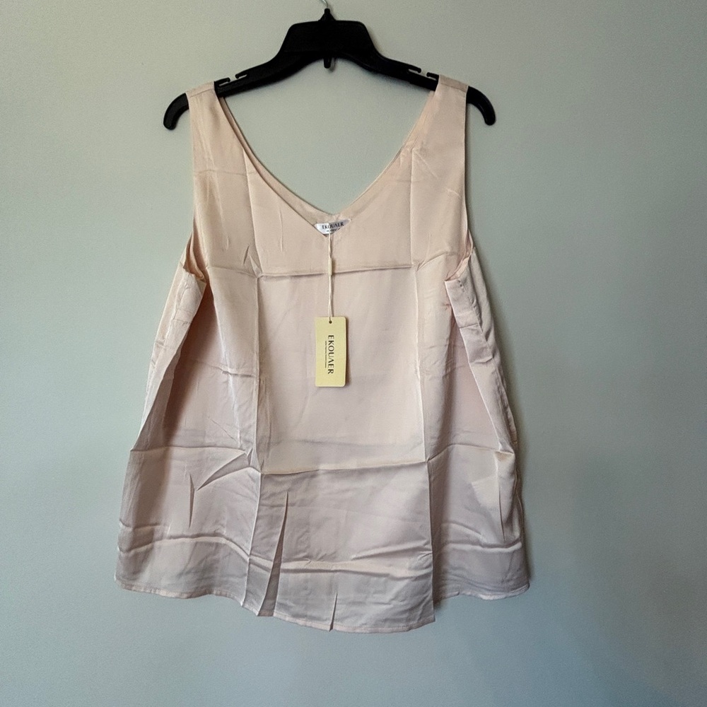 Eloquii Light Blush V-Neck Satin Camisole